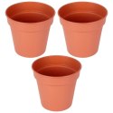 Zestaw Doniczek Okrągłych PROGARDEN 17 cm 3 szt. Ceglane Uniwersalne