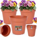 Zestaw Doniczek Okrągłych PROGARDEN 17 cm 3 szt. Ceglane Uniwersalne