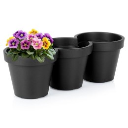 Doniczka Ogrodowa Potrójna VILDE 39,5 cm Czarna na Zioła i Kwiaty