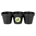 Doniczka Ogrodowa Potrójna VILDE 39,5 cm Czarna na Zioła i Kwiaty