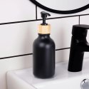 Dozownik do Mydła VILDE 300 ml Czarny Mat z Bambusem i Blokadą Pompki