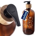 Dozownik do Mydła ORION 500 ml Szklany Brązowy z Bambusową Wstawką