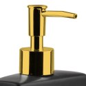 Dozownik do Naczyń Ceramiczny VILDE 400 ml z Gąbką, Czarny ze Złotą Pompką