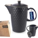 Dzbanek do Kawy Herbaty Napojów Ceramiczny Czarny Ozdobny Solidny ORION 1,3 l