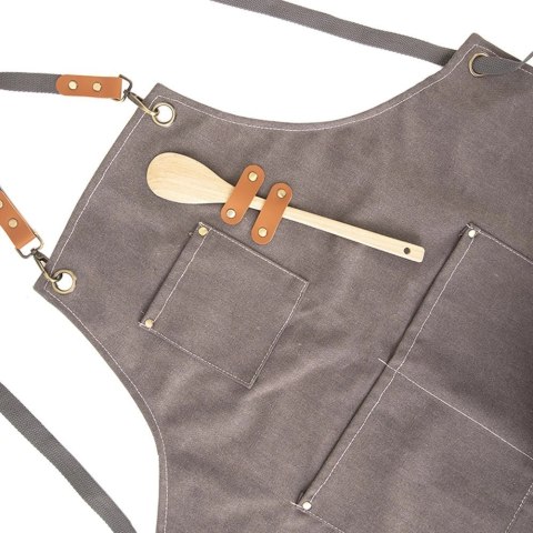 Fartuch Kuchenny Wiązany Brązowy Męski do Gotowania Kuchni ORION 68 x 74 cm