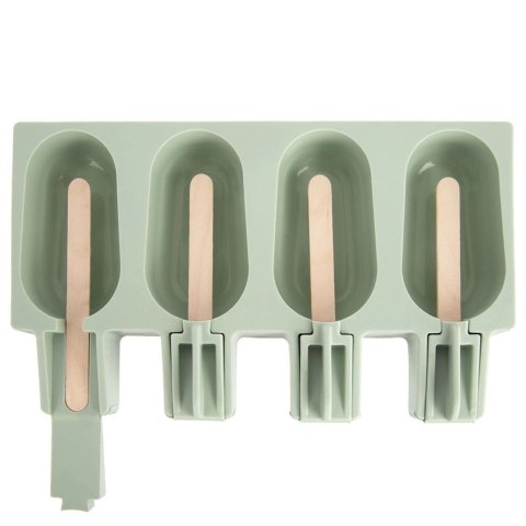 Forma do Lodów ORION Silikonowa Zielona Pokrywka na 4 szt. + Patyczki