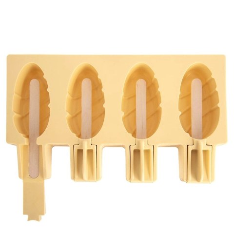 Forma do Lodów ORION Silikonowa Żółta Pokrywka na 4 szt. + Patyczki