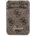 Guess Wallet Cardslot Stand MagSafe 4G Classic Logo - Portfel magnetyczny z funkcją standu (brązowy)