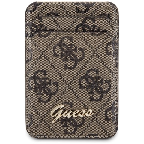 Guess Wallet Cardslot Stand MagSafe 4G Classic Logo - Portfel magnetyczny z funkcją standu (brązowy)