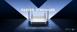 ROUTER WR3000S Wi-Fi 6 2.4 GHz, 5 GHz 574 Mb/s + 2402 Mb/s CUDY