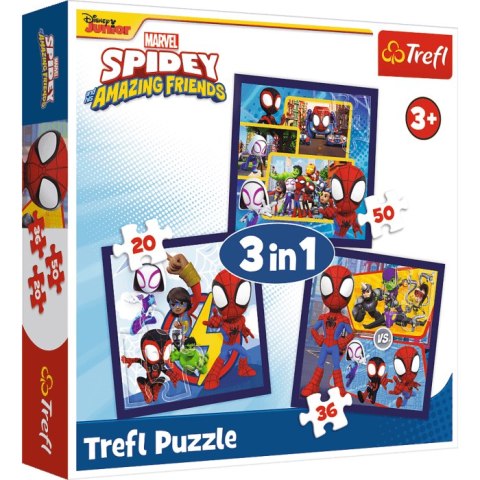 Trefl: Puzzle 3w1 - Pająki i dinozaury