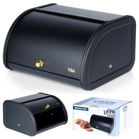 Chlebak Pojemnik na Chleb Metalowy Czarny Solidny VILDE 30 x 26,5 x 17,5 cm