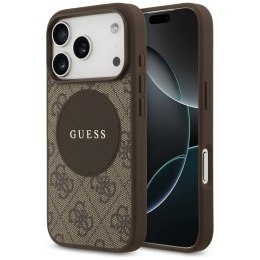 Guess 4G Circle Classic Logo MagSafe - Etui iPhone 17 Pro (brązowy)