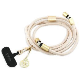 Guess Crossbody Strap 4G Charm - Uniwersalny pasek do telefonu / kabel USB-C do USB-C 1.5m (beżowy)
