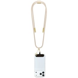 Guess Crossbody Strap 4G Charm - Uniwersalny pasek do telefonu / kabel USB-C do USB-C 1.5m (beżowy)