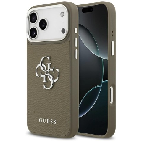 Guess Grained Big 4G Classic Logo - Etui iPhone 17 Pro Max (brązowy)