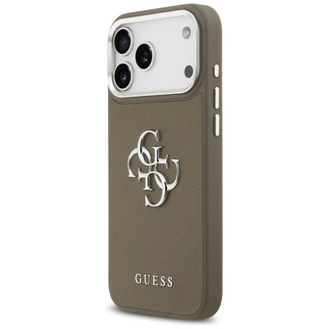 Guess Grained Big 4G Classic Logo - Etui iPhone 17 Pro Max (brązowy)
