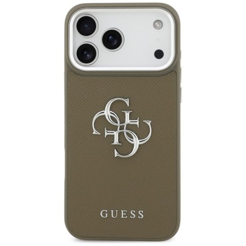 Guess Grained Big 4G Classic Logo - Etui iPhone 17 Pro Max (brązowy)