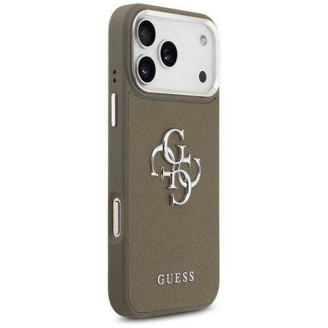 Guess Grained Big 4G Classic Logo - Etui iPhone 17 Pro Max (brązowy)