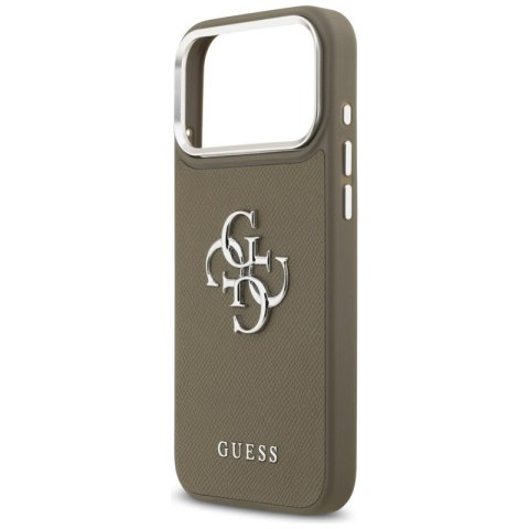 Guess Grained Big 4G Classic Logo - Etui iPhone 17 Pro Max (brązowy)