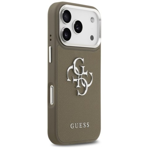 Guess Grained Big 4G Classic Logo - Etui iPhone 17 Pro (brązowy)