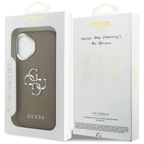Guess Grained Big 4G Classic Logo - Etui iPhone 17 (brązowy)