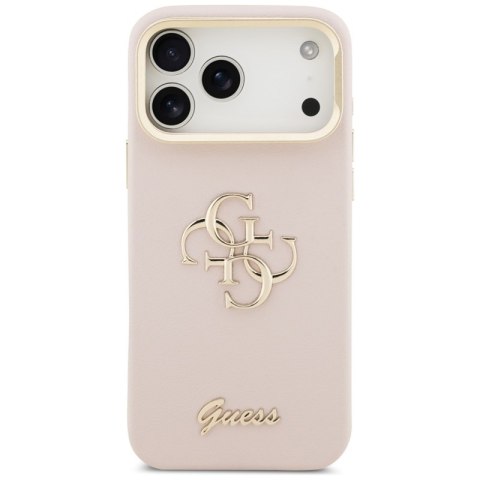 Guess Grained Big 4G & Stand Camera - Etui iPhone 17 Pro Max (różowy)