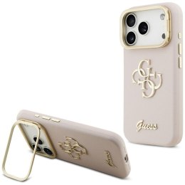 Guess Grained Big 4G & Stand Camera - Etui iPhone 17 Pro (różowy)
