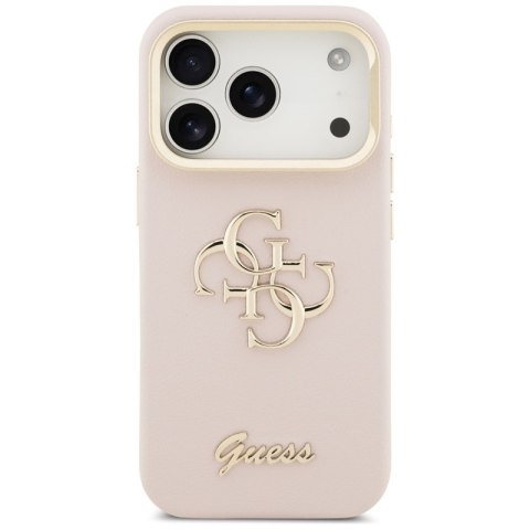 Guess Grained Big 4G & Stand Camera - Etui iPhone 17 Pro (różowy)