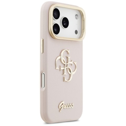 Guess Grained Big 4G & Stand Camera - Etui iPhone 17 Pro (różowy)