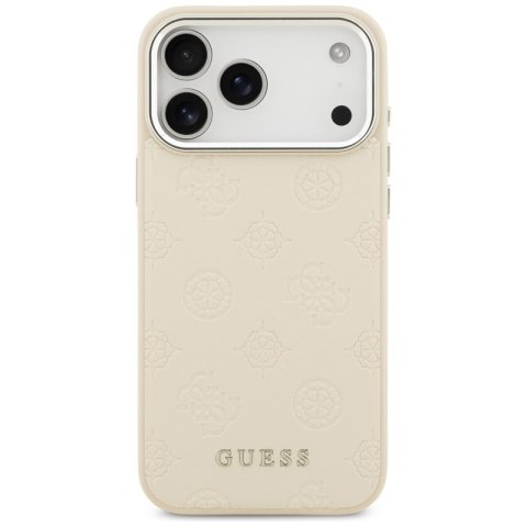 Guess Peony Hot Stamp Script MagSafe - Etui iPhone 17 Pro Max (beżowy)