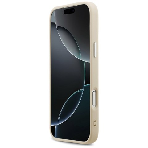 Guess Peony Hot Stamp Script MagSafe - Etui iPhone 17 Pro Max (beżowy)