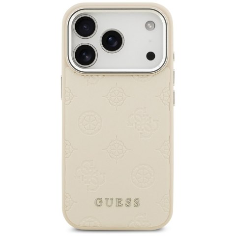 Guess Peony Hot Stamp Script MagSafe - Etui iPhone 17 Pro (beżowy)