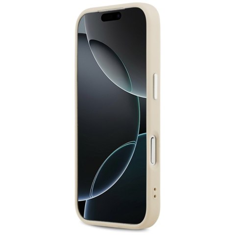 Guess Peony Hot Stamp Script MagSafe - Etui iPhone 17 Pro (beżowy)