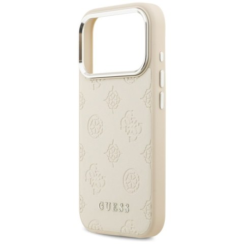 Guess Peony Hot Stamp Script MagSafe - Etui iPhone 17 Pro (beżowy)