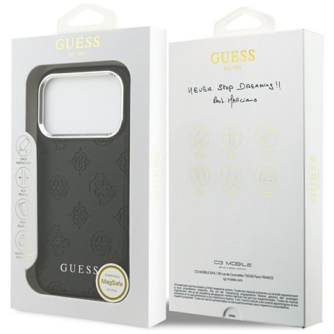 Guess Peony Hot Stamp Script MagSafe - Etui iPhone 17 Pro (czarny)