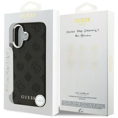 Guess Peony Hot Stamp Script MagSafe - Etui iPhone 17 (czarny)