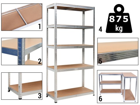 Regał magazynowy Conor 875 kg 180 x 90 x 30 cm