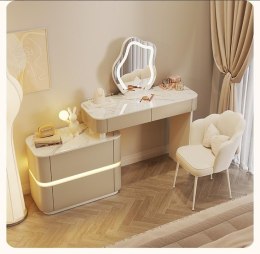 Toaletka kosmetyczna LED/ Komplet mebli blat 80 cm- Lilia - kolor beżowy