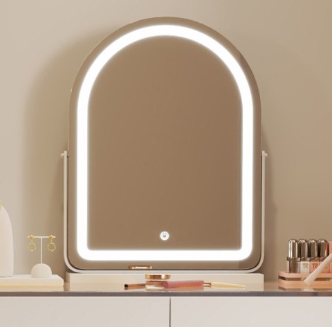 Toaletka kosmetyczna LED/ Komplet mebli blat 80 cm- Olga - kolor biały