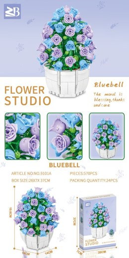 Zestaw Klocków Kwiaty Fioletowe 570el.