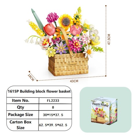 Zestaw Klocków Wiosenny Bukiet w Koszyku 1615el.