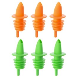 Nalewaki do Butelek ORION 6 szt. Elastyczne Zielone i Pomarańczowe
