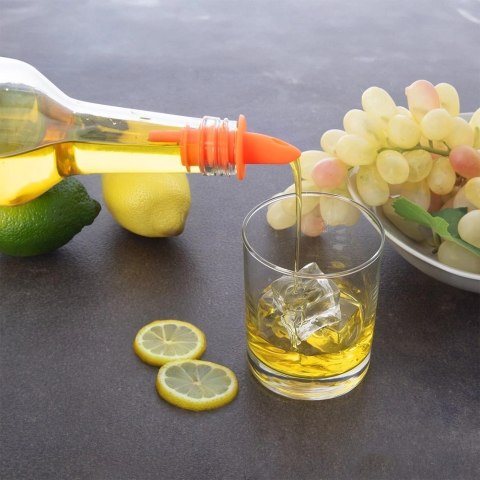 Nalewaki do Butelek ORION 6 szt. Elastyczne Zielone i Pomarańczowe