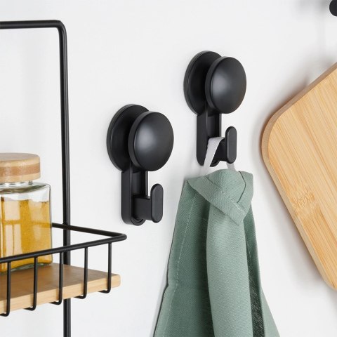 Haczyk Wieszak VILDE na Przyssawkę 2 szt. Czarny 5,5 cm Łazienka