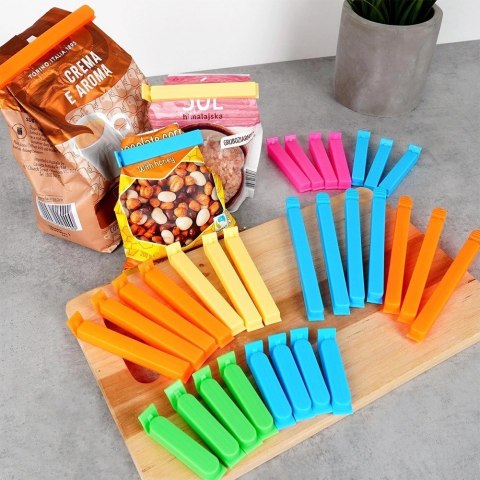 Klipsy do Torebek VILDE 32 szt. 4 Rozmiary Mix Kolorów Świeżość