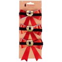 Kokarda Dekoracyjna Świąteczna HSD 3 szt. 10 x 10 cm Czerwona Połysk