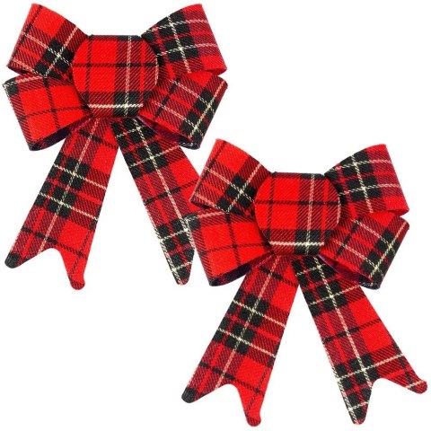 Kokarda Dekoracyjna Świąteczna HSD 2 szt. Kratka 13 x 17 cm do Ozdoby