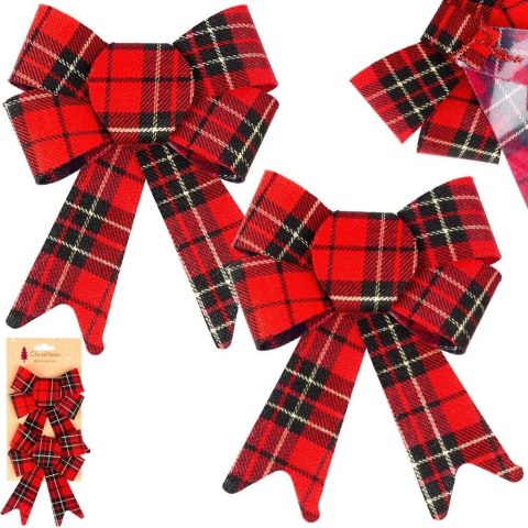 Kokarda Dekoracyjna Świąteczna HSD 2 szt. Kratka 13 x 17 cm do Ozdoby