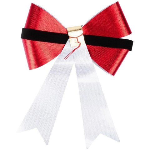 Kokarda Dekoracyjna Świąteczna HSD Duża 22 x 28 cm Czerwona Choinka